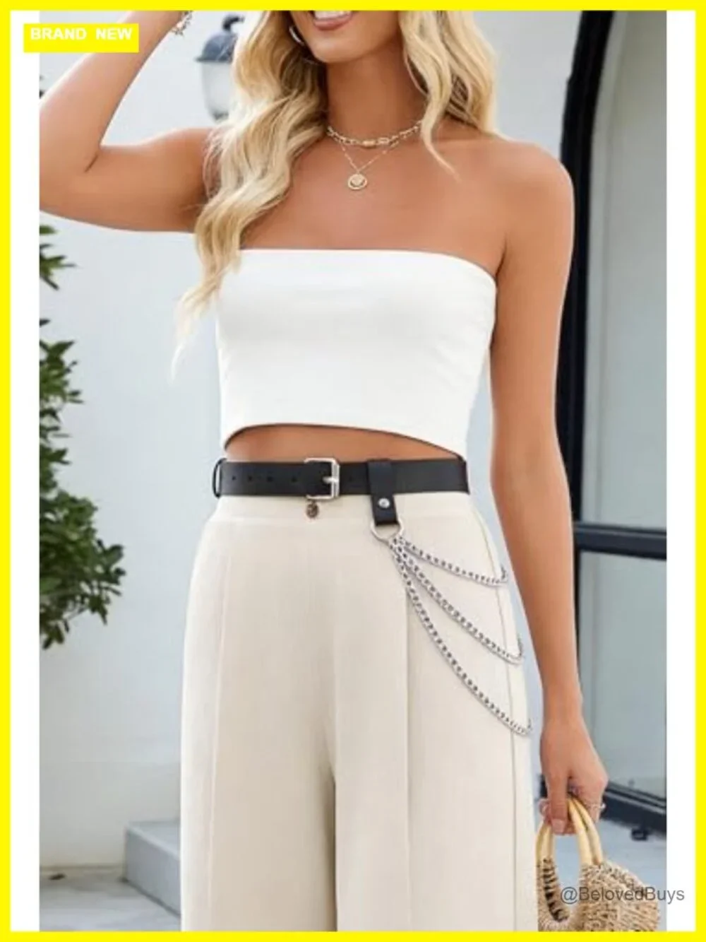 Women's Adjustable Faux Leather Chain Belt Gothic Punk Waist Belt